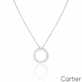 Cartier White Gold Plain Love Necklace B7014300